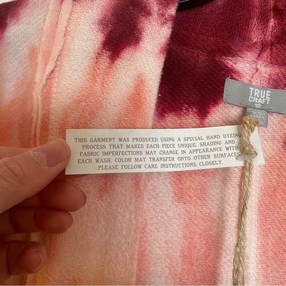 True Craft Open Front Kimono Women’s Tie Dye Cardigan Jacket Size XS Pockets NWT - Picture 8 of 10